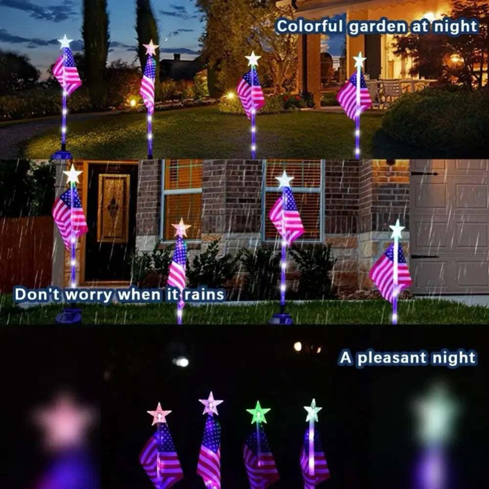 Luz Solar Patriótica para Jardín