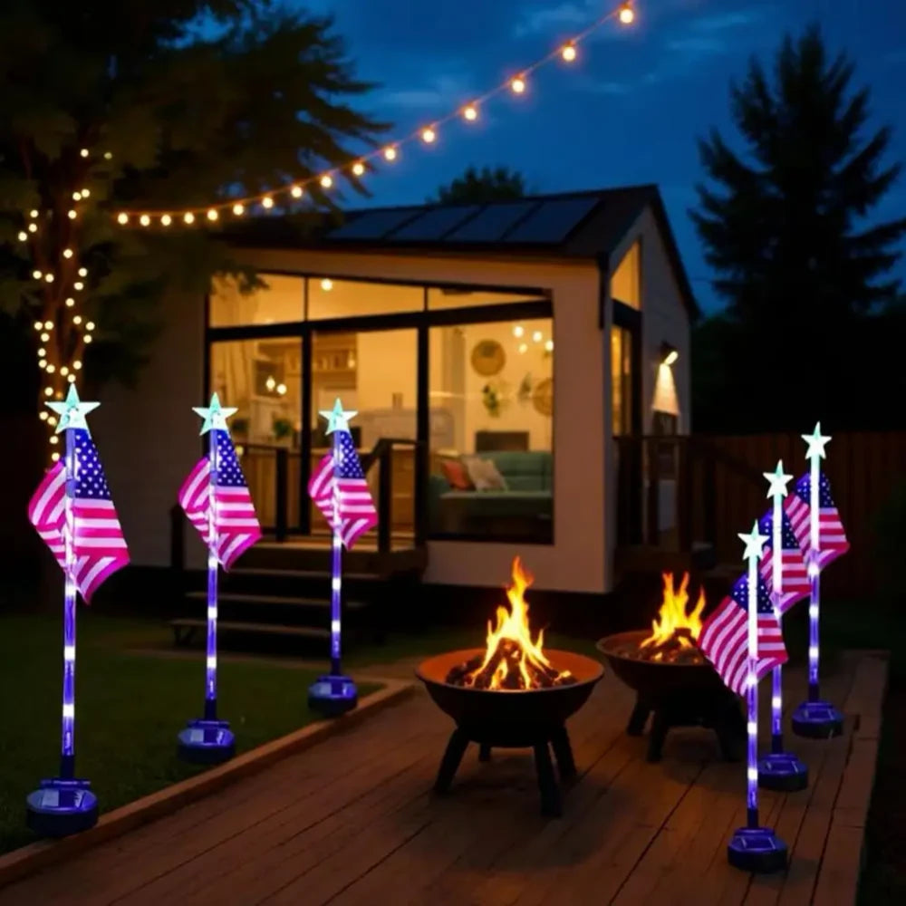 Luz Solar Patriótica para Jardín